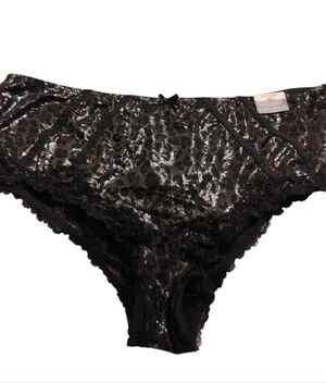 Cacique Leopard Print Black Lace Women's Panties Size XLarge NWT